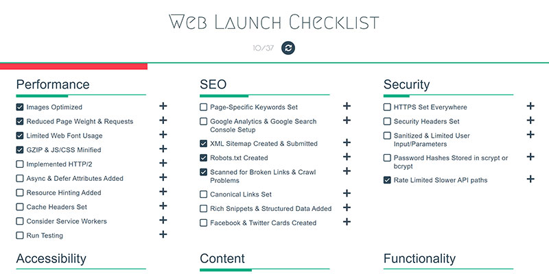 Web Launch Checklist Item 2