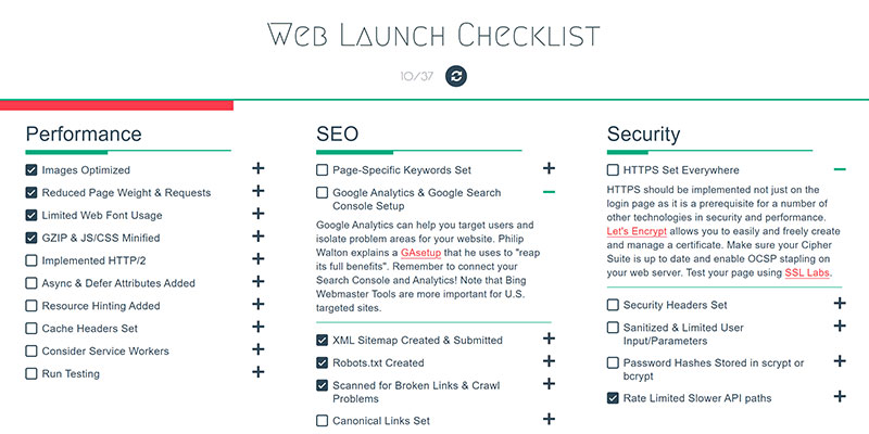 Web Launch Checklist Item 3